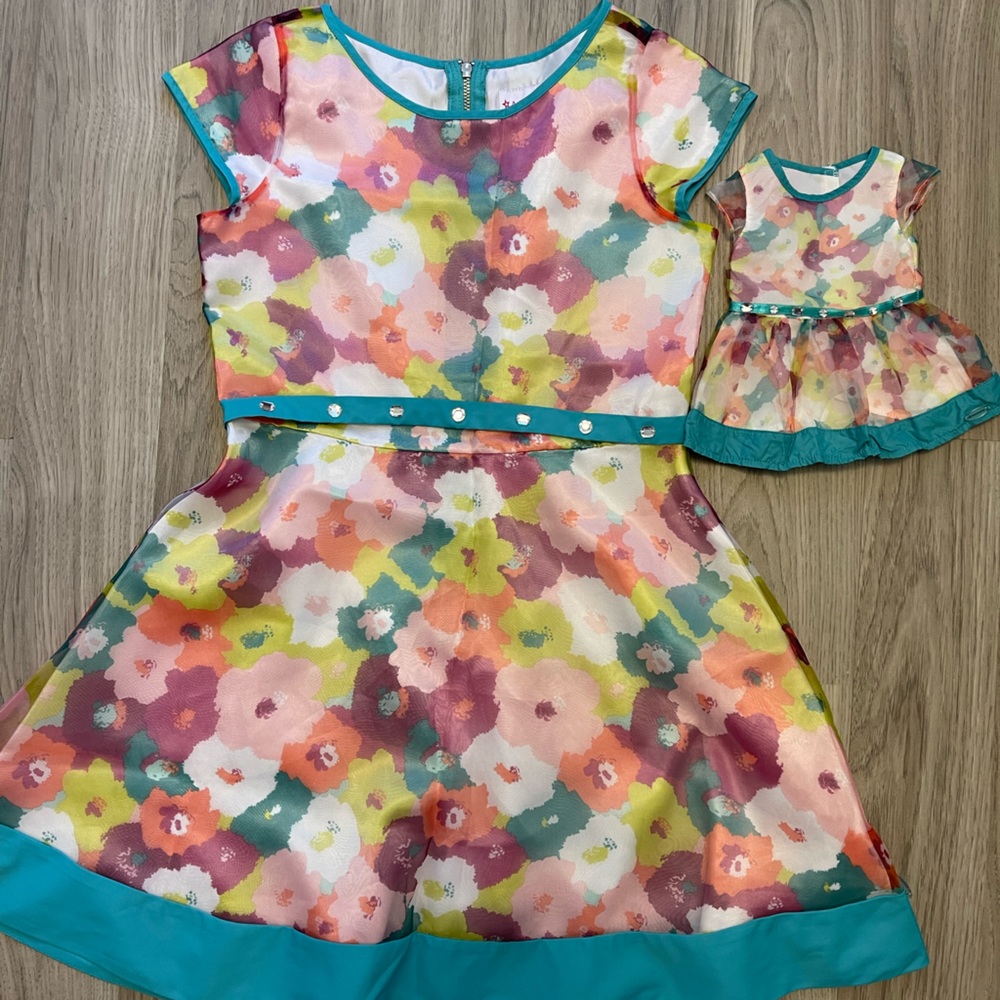 American girl dress size 8 and matching for doll
